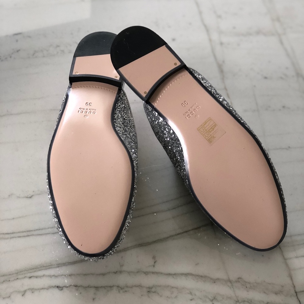 SOLD Gucci Princetown Mules Silver Glitter - Picture 2 of 5